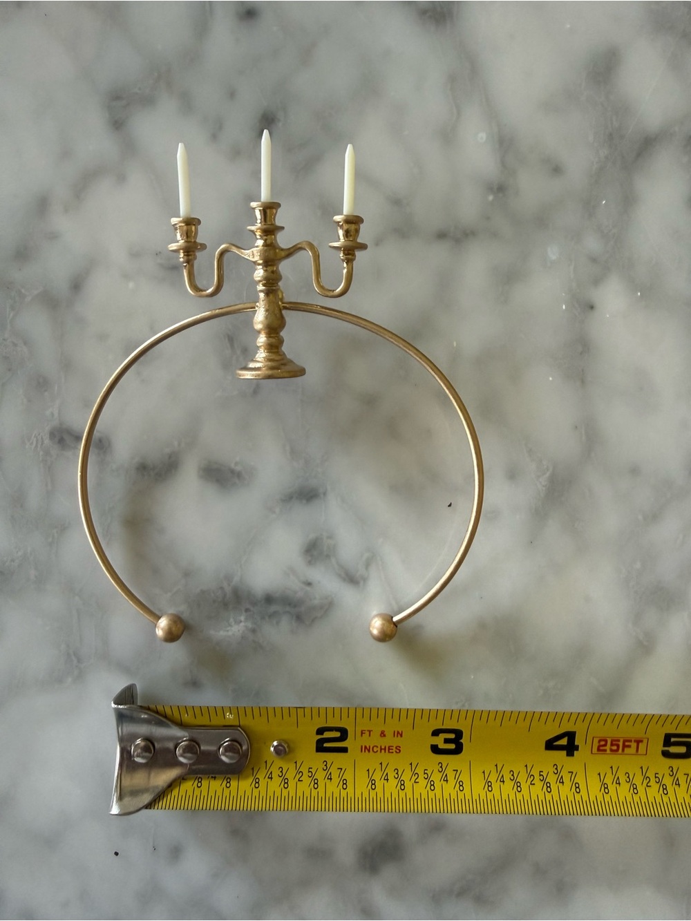 Gold Candelabra Hoop Statement Earrings - Picture 4 of 6